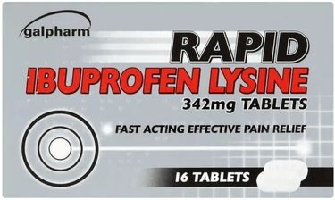 Galpharm Ibuprofen Rapid Lysine 342mg Tablets - 5 Packs | 80 Tablets